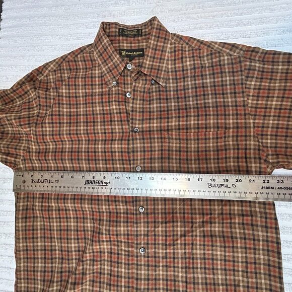 Kinloch Anderson Scotland Men's Medium Wool Blend Gingham Button-Down Shirt - Picture 4 of 8